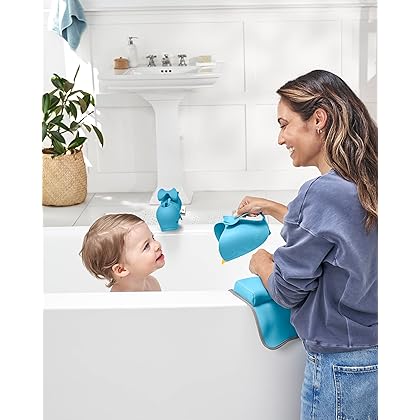 Skip Hop Baby Bath Rinse Cup, Moby Tear-free Waterfall Rinser, Blue