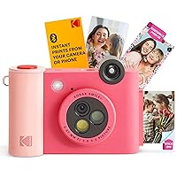 KODAK Smile+ Wireless Digital Instant Print Camera with Effect-Changing Lens, 2x3” Sticky-Backed Photo Prints, and Zink Printing Technology, Compatible with iOS and Android Devices - Fuchsia