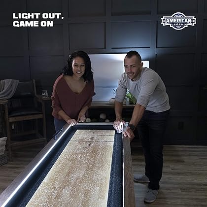 American Legend Brookdale 9’ LED Light Up Shuffleboard Table with Bowling