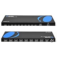 OREI 1x8 2.0 HDMI Splitter 1 in 8 Out Ports with Full Ultra HDCP 2.2, 4K at 60Hz & 3D Supports EDID Control - Upto 30 Feet HDMI Cable