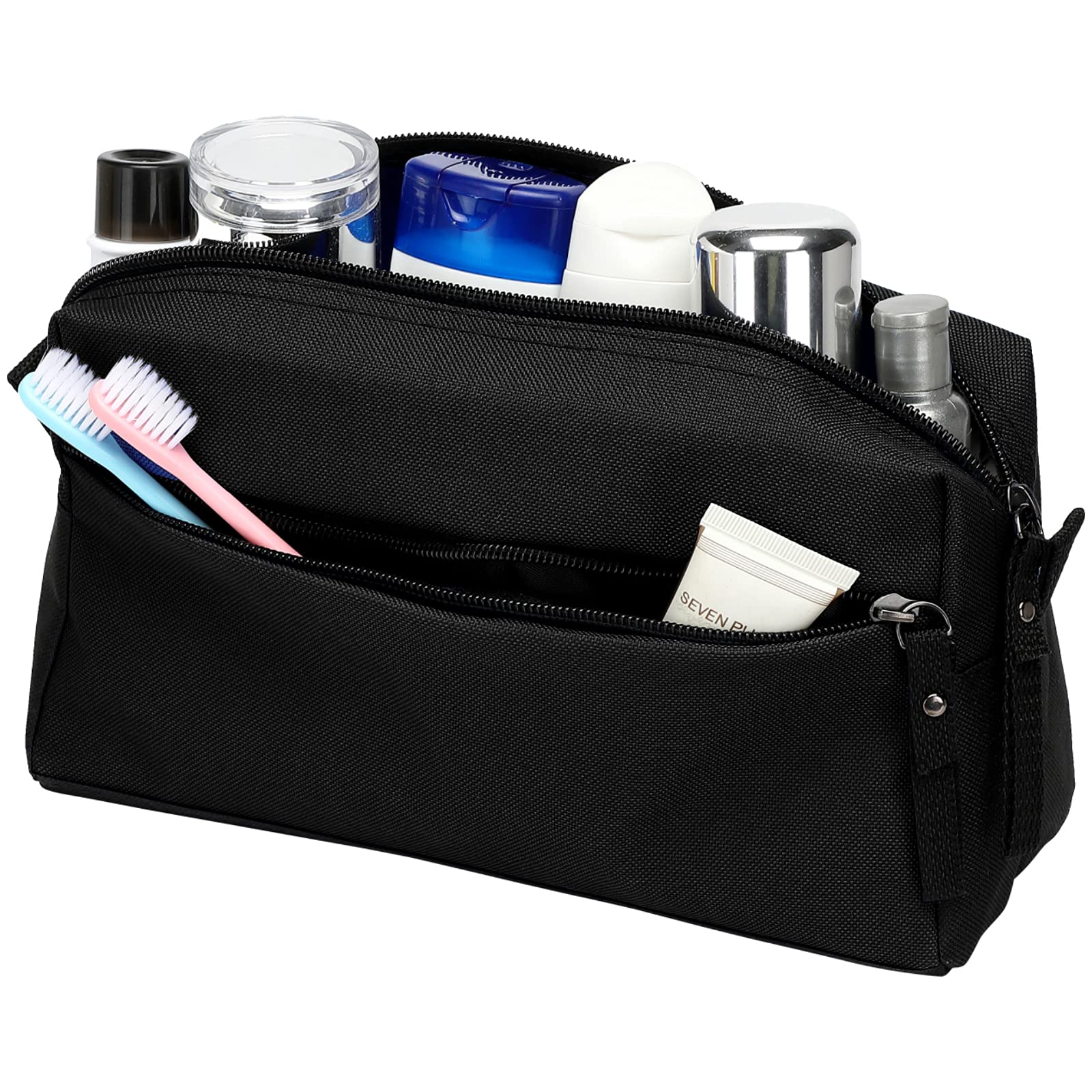 BuyAgain Toiletry Bag, Toiletry Travel Bathroom Bag Waterproof Cosmetic Make up Pouch Dopp Kit For Men or Women, Black