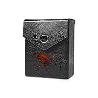 Forest Spider Deck Box/Case - Belt Loop/Clip - Hard Shell Faux Leather - Compatible with Yu-Gi-Oh, MTG, CFV, Digimon, F&B & other TCG's (Black, Silver Snap, No Clip, 80 SIze)
