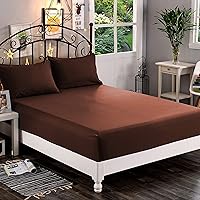 Elegant Comfort 1500 Premium Hotel Quality 1-Piece Fitted Sheet, Softest Quality Microfiber-Deep Pocket up to 16 inch,Wrinkle and Fade Resistant, California King, Chocolate Brown