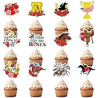 288Pcs Derby Cupcake Toppers Decorations Toothpicks Kentucky Party Supplies Horse Racing Cake Decorations Cocktail Appetizer Picks Run for the Roses Cupcake Toothpick Toppers