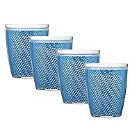 Kraftware The Fishnet Collection Doublewall Drinkware, Set of 4, 14 oz, Process Blue, 4 Count