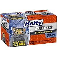 Hefty SteelSak Heavy Duty Large Clean-Up Trash Bags, 39 Gallon, 28 Count