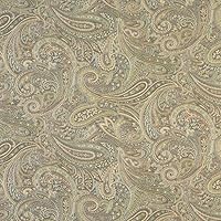 F327 Brown Blue and Green Paisley Contemporary Upholstery Grade Fabric by The Yard