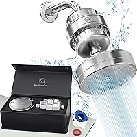 AquaHomeGroup Luxury Filtered Shower Head Set 20+3 Stage Shower Filter for Hard Water Removes Chlorine and Harmful Substances - Showerhead Filter High Output