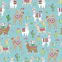 Jillson Roberts 6 Roll-Count Premium Gift Wrap Available in 16 Designs, Dolly Llama