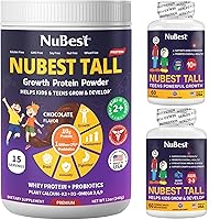 3X Height Growth Kit - Super Height Growth Bundle for Kids and Teens Nu.Best Tall Protein Powder, Nu Best Tall 10+ & Nu-Best Tall Kids 60ct - Helps Height Growth, Bone Strength, Immunity, Digestion