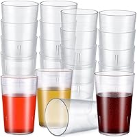 48 Pack Restaurant Grade 8oz Clear Plastic Cup Break Resistant Drinking Glasses Are Reusable, Stackable and Shatterproof Drink Tumblers for Cafe Party and Catering Supplies