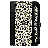 Leopard Protective Slim and Durable Professional Faux Leather Executive Portfolio Cover Carrying Case with Memory Card Slots Coby Kyros 7 inch Touchscreen Tablet MID7016 Android OS 4G WiFi Tab