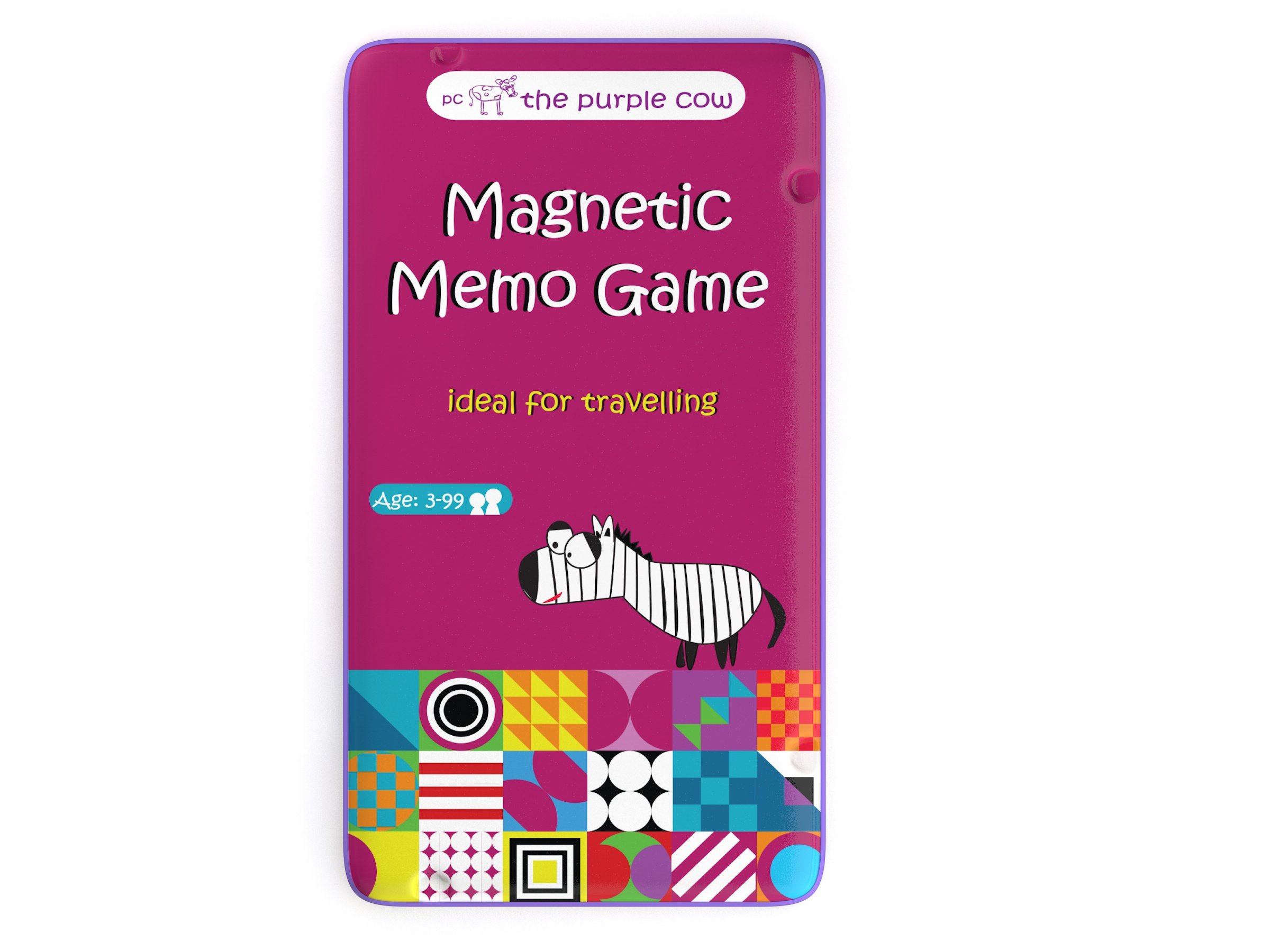 The Purple Cow Magnetic Travel to Go Memo Game, Multicolor