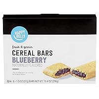 Amazon Brand - Happy Belly Fruit & Grain Cereal Bars, Blueberry, 1.3 Oz, 8 Count