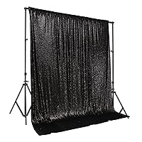 PartyDelight Black Sequin Backdrop, Photography Curtain Special Events Party10Ftx10 Ft