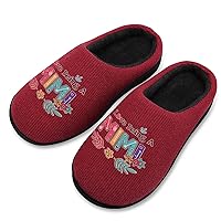 I Love Being A Mimi Women's Knitted Cotton Slippers Soft Comfort Warm House Casual Shoes