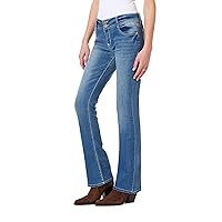 WallFlower Women's Luscious Curvy Bootcut Mid-Rise Insta Stretch Juniors Jeans (Standard and Plus)