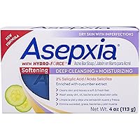 Asepxia • Softening Acne Bar Soap with Cucumbers & 2% Salicylic Acid • 4 oz