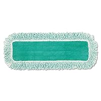 Rubbermaid Commercial Products Dust Pad with Fringe, 18-Inch, Green, Heavy-Duty Cleaning for Hardwood/Tile/Laminated Floors in Kitchen/Lobby/Office