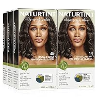 Permanent Hair Color 4N Natural Chestnut (Pack of 6), Ammonia Free, Vegan, Cruelty Free, up to 100% Gray Coverage, Long Lasting Results