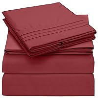 Mellanni King Size Sheet Set - 4 PC Iconic Collection Bedding Sheets & Pillowcases - Luxury, Extra Soft, Cooling Bed Sheets - Deep Pocket up to 16