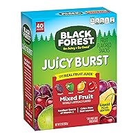 Juicy Burst Fruit Snacks, Mixed Fruit Flavors, 0.8 Ounce Pouches (40 Count)