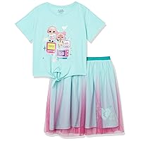 L.O.L. Surprise! girls Tie Front Tee & Tulle Skirt Set BundleT-Shirt