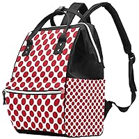 Polka Dots Red Diaper Bag Travel Mom Bags Nappy Backpack Large Capacity for Baby Care