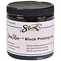 Sax True Flow Water Soluble Block Printing Ink, 8 Ounce Jar, Black - 461924