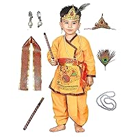 Kaku Fancy Dresses Krishna Costume for Kids Krishna Dress for Janmashtami/Bal Krishna Fancy Dress Costume for Boys/Girls