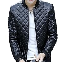 Black Biker Sheepskin Diamond Quilted Korean Youth Fashion Jacket
