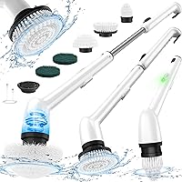 LyriFine Electric Spin Scrubber, 2024 New Full-Body IPX7 Waterproof Bathroom Cleaner Brush, Shower Scrubber with Long Handle & 2 Speed, Heads Replacement, Cleaning Supplies for Tub Shower Tile Floor