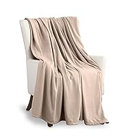 Martex Supersoft Fleece Blanket Queen Size - Fleece Bed Blanket – All-Season Warm Lightweight Anti-Static Throw Blanket - Blanket For Couch & Sofa (90 x 90 Inches, Beige)