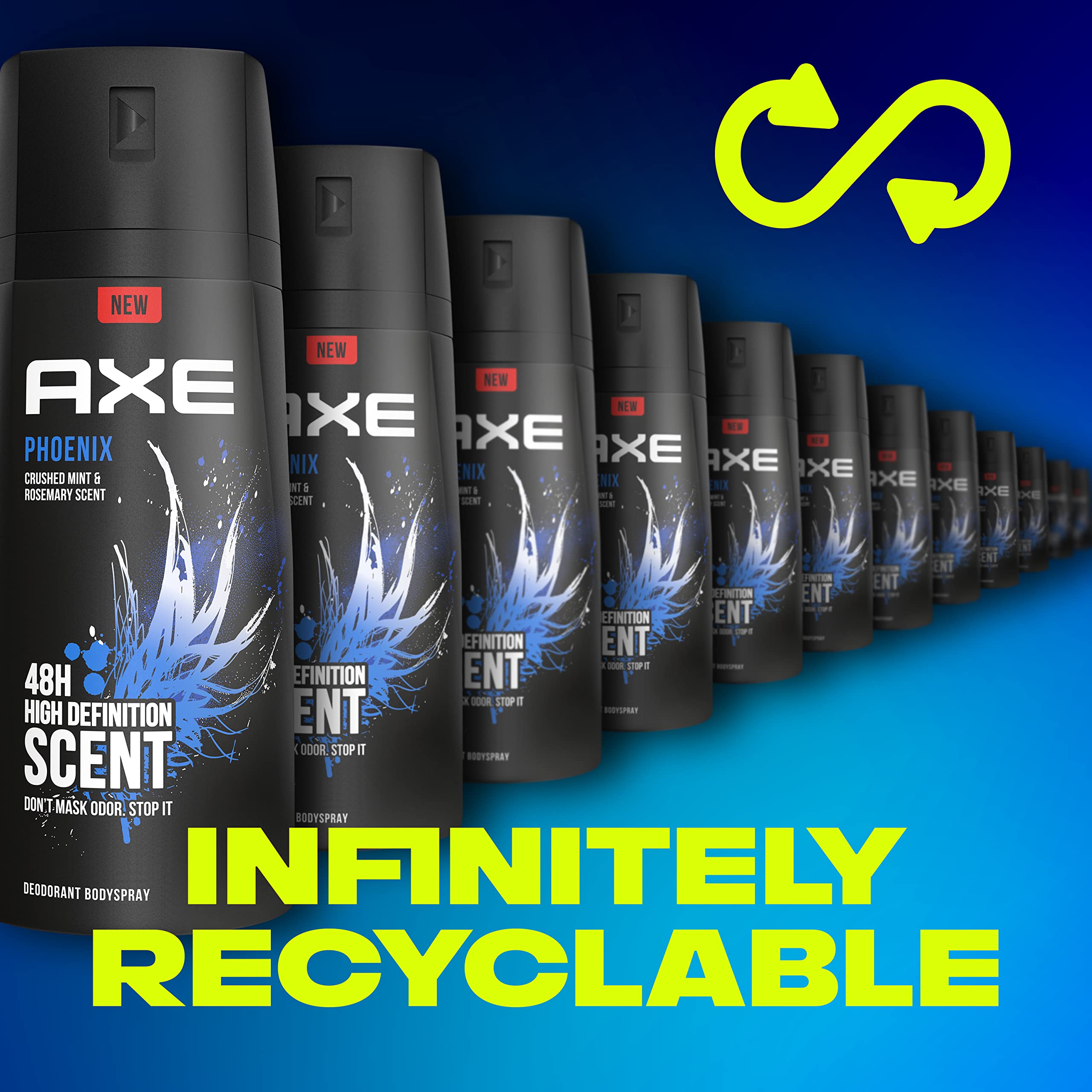 Axe Body Spray Deodorant For Long Lasting Odor Protection, Phoenix Deodorant For Men Formulated Without Aluminum, 4 Oz (Pack of 4)