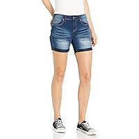 cover girl Women's Jeans Juniors Denim Shorts Booty Bermuda Capri Mid Rise Basic Or Ripped