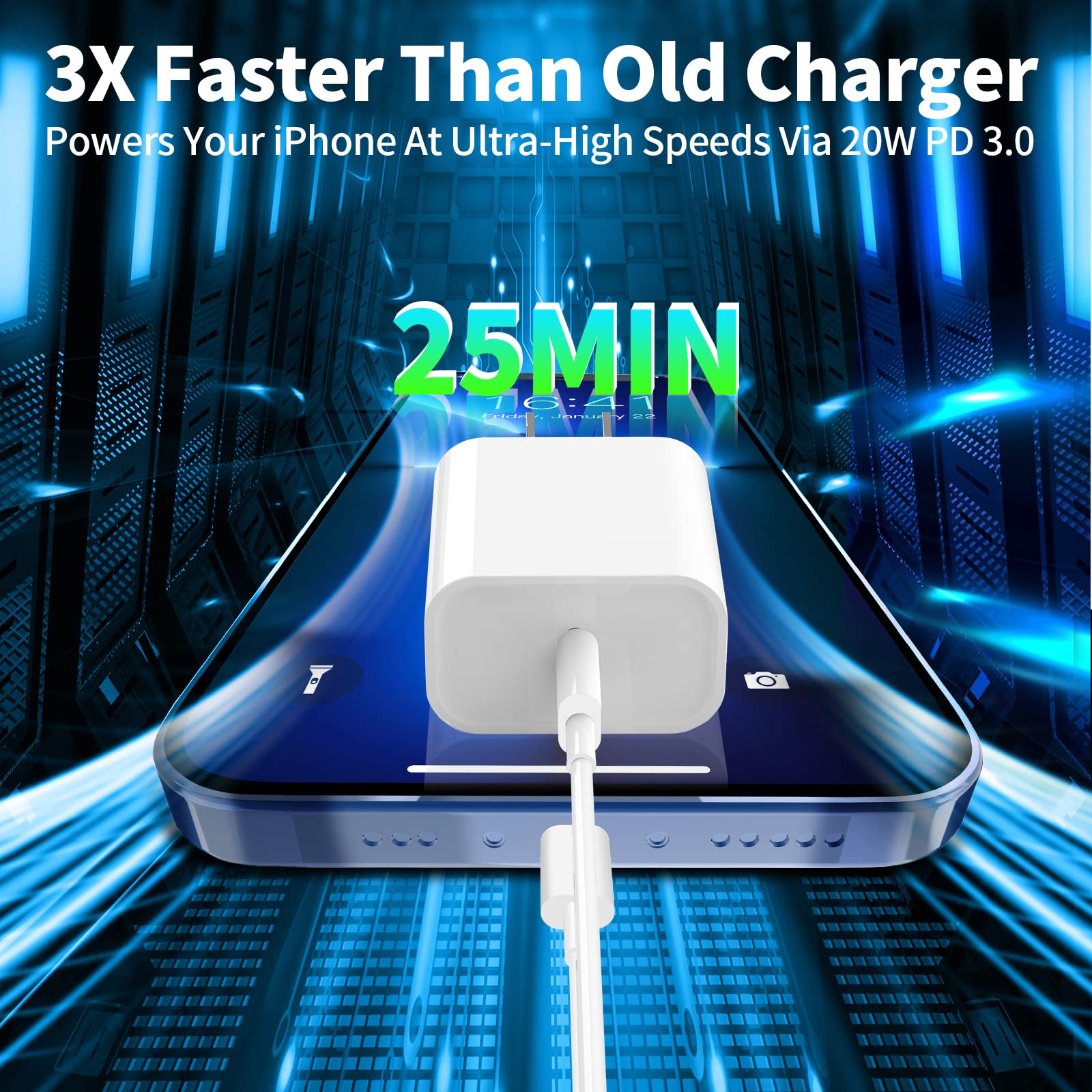 [Apple MFi Certified] iPhone Charger Fast Charging, Redpark 2Pack PD 20W USB-C Power Rapid Wall Charger + 6FT Type-C to Lightning Cord Quick Charging for iPhone 14 13 12 11 Pro Max Mini XS XR X 8 iPad