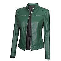 Decrum Leather Jackets For Women - Cafe Racer Style Casual And Trending Fashion Real Lambskin Womens Leather Jacket