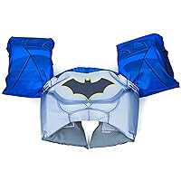 SwimWays DC Batman Swim Trainer, US Coast Guard Approved Life Vest Kids Swim Vest, Arm Floaties & Life Jackets for Kids 33-55 lbs, Batman