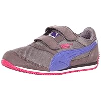 Puma Steeple Glitter V Sneaker (Toddler/Little Kid/Big Kid),Steel Gray/Violet Storm,1.5 M US Little Kid