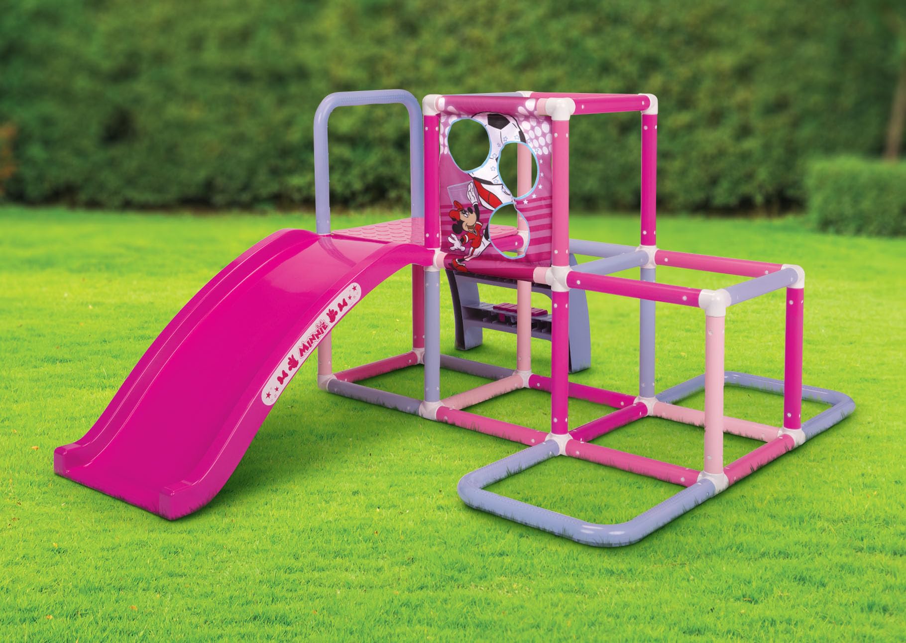 Minnie Jungle Gym play structure with Minnie bean bags