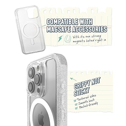 Smartish® iPhone 15 Pro Magnetic Case - Gripmunk Compatible with MagSafe [Lightweight + Protective] Slim/Thin Grip Cover for Apple iPhone 15 Pro - Clearly Clear
