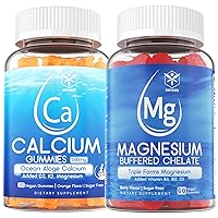 Sugar Free Calcium Gummies 600mg, Ocean Algae Calcium with Vitamin D3, K2 & Sugar Free Magnesium Gummies, Triple Magnesium Supplement