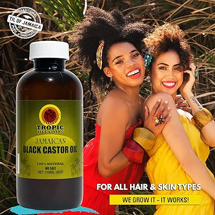 Tropic Isle Living Jamaican Black Castor Oil - Plastic PET Bottle 4oz | For Hair Growth, Skin Conditioning, Eyebrows & Eyelashes, Hair & Scalp Treatment Oil and Nail Care