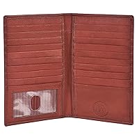 Leatherboss Genuine Leather Bifold Business Credit Card Holder Wallet, Brown