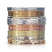 Personalized Cuff Bracelet for Men in Silver, Bronze, Nickel, Gold, or Copper, Bangle Bracelet, Hand Stamped, Custom Cuff Bracelet, Coordinate Bracelet, GPS Bracelet - Custom Gifts