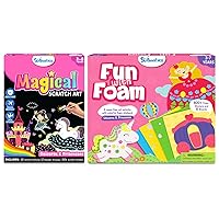 Skillmatics Fun with Foam & Magical Scratch Art Book Unicorns & Princesses Theme Bundle, Art & Craft Kits, DIY Activities for Kids, Gifts for Ages 3 and Up