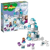 LEGO DUPLO Disney Princess Frozen Ice Castle 10899 Building Toy with Light Brick, Princess Elsa and Anna Mini-Dolls Plus Olaf Figure, Gifts for 2 Year Old Toddlers, Girls & Boys