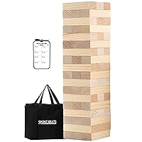 SPORT BEATS Giant Tower Game Outdoor Games 54 Blocks Stacking Game - Includes Carry Bag and Scoreboard