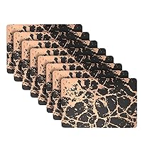 Dainty Home Marble Place Mats, Washable Placemats in Black Rose Gold, 12