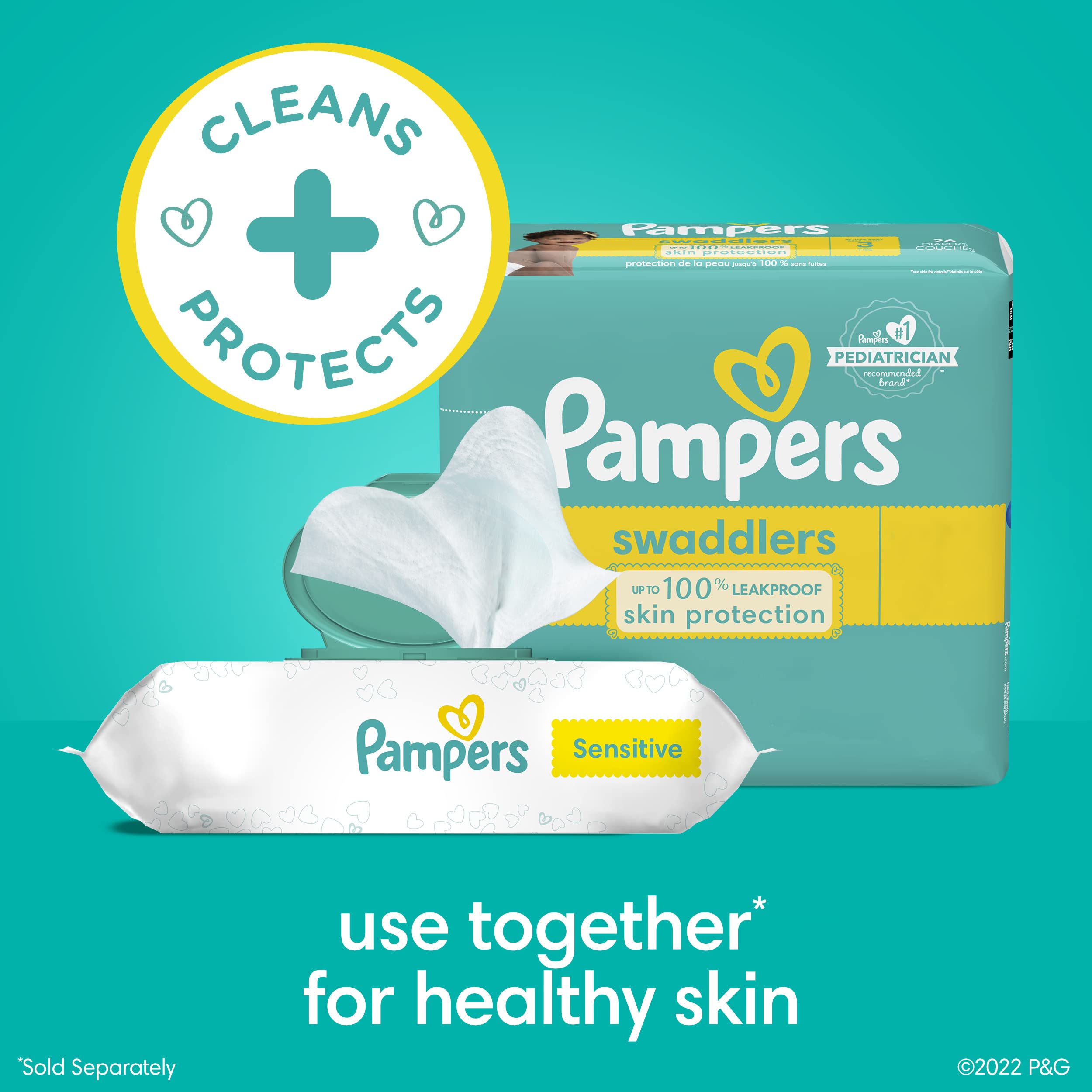 Pampers Baby Wipes Combo, 1008 count - Sensitive Water Based Hypoallergenic and Unscented Baby Wipes (Packaging May Vary)